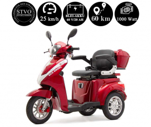 Elektromobil Eco Engel 501 Rot, 1000 Watt  Dreirad, 25 km/h