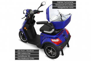 Rolektro E-Trike 25 V.2 Blei-Gel, Blau, 25 km/h, 1000 Watt