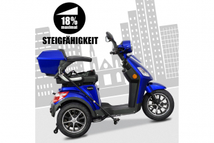 Rolektro E-Trike 25 V.2 Blei-Gel, Blau, 25 km/h, 1000 Watt