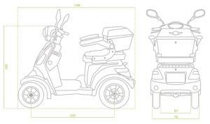 ECONELO JL4000, Vierradroller, 25 km/h, 1000 Watt Lithium Akku
