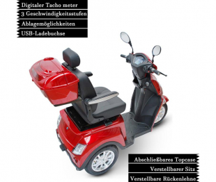 Elektromobil ECO ENGEL 504 Rot, 1000 Watt, 25 km/h