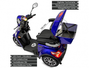 Rolektro, E-Trike 25 V.3 Lithium Akku, Blau 1000 Watt