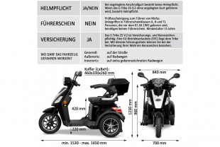 Rolektro E-Trike 25 V.2 Blei-Gel, Schwarz, 25 km/h