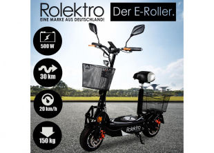 Rolektro E-Joy 20 Blei-Gel, Schwarz, 20 km/h