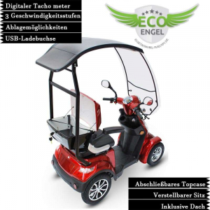 ECO ENGEL 510 Rot, 25 km/h mit Dach, 4 Rder