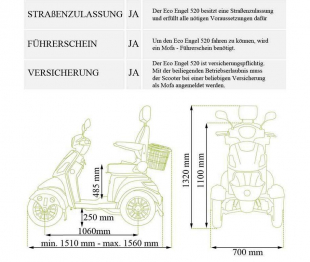 Elektromobil ECO ENGEL 520 Rot Elektromagnetische Bremse