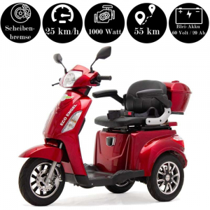 Senioren Roller Eco Engel 500 Rot 1000 Watt, 25 km/h