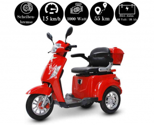 Seniorenmobil ECO Engel 500 Rot, 1000 Watt, 15 km/h