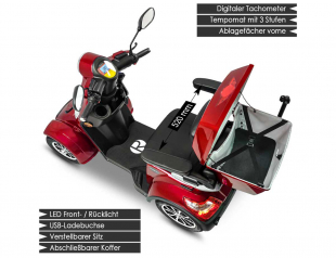 Rolektro E-Quad 25 V.3 Lithium Akku, Rot 1000 Watt