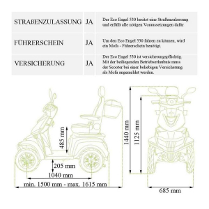 ECO ENGEL 530 Braun 4 Rad, 1000 Watt, Elektromobil, 25 km/h
