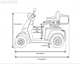 Veleco GRAVIS Seniorenmobil 4-Rad 1000W, 12 km/h