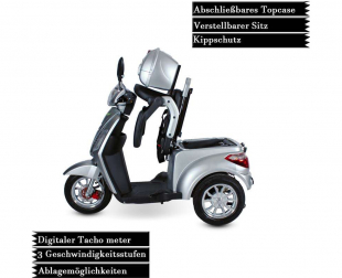 ECO ENGEL 500 Silber, 1000 Watt, 25 km/h, Elektromobil, 3 Rad Scooter
