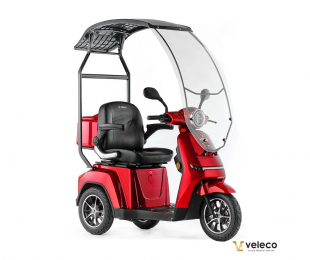 VELECO Turris mit Dach, Rot, 3 rad, 800W, 12 km/h