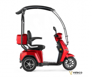 VELECO Turris mit Dach, Rot, 3 rad, 800W, 12 km/h