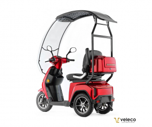 VELECO Turris mit Dach, Rot, 3 rad, 800W, 12 km/h