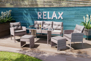 Poly Rattan Sitzgruppe Poly Rattan Sitzgarnitur Grau