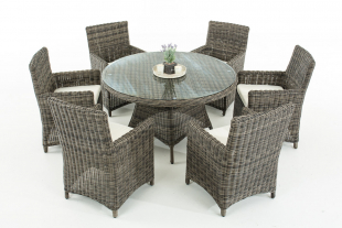 Polyrattan Sitzgruppe Larino 5mm grau-meliert