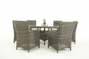 Polyrattan Sitzgruppe Larino 5mm grau-meliert