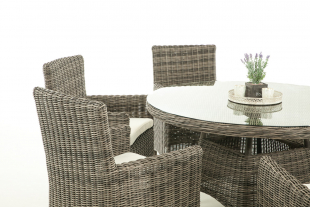 Polyrattan Sitzgruppe Larino 5mm grau-meliert