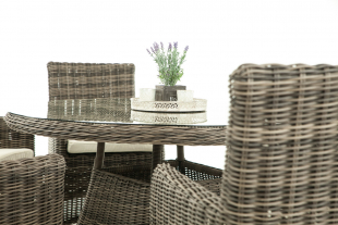 Polyrattan Sitzgruppe Larino 5mm grau-meliert
