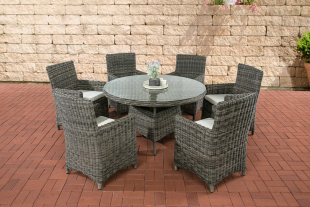 Polyrattan Sitzgruppe Larino 5mm grau-meliert