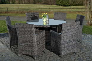 Polyrattan Sitzgruppe Larino 5mm grau-meliert