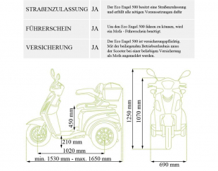 Seniorenmobil ECO Engel 500 Blau, 1000 Watt, 15 km/h