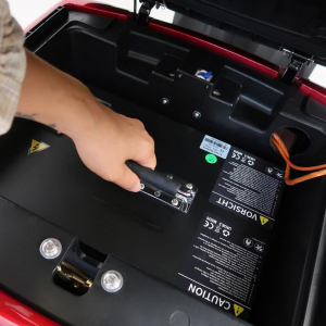 Elektromobil Dreirad mit Dach und Wetterschutz, Lithium-Akku, Rot