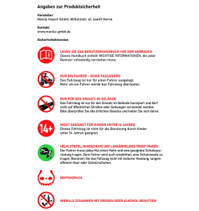 NITRO MOTORS 125cc Kinder Dirtbike Drizzel URX 14/12 4-Gang