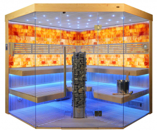 Sauna TS 4065 Steintowerofen, Salzwand, 220x220cm
