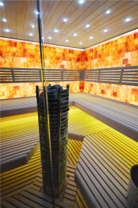 Sauna TS 4065 Steintowerofen, Salzwand, 220x220cm