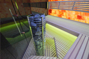 Sauna TS 4065 Steintowerofen, Salzwand, 220x220cm