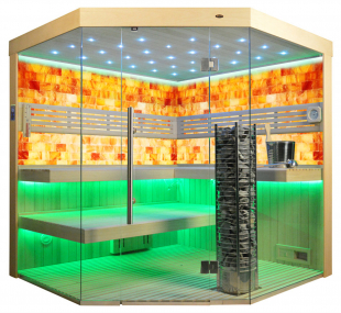 Sauna TS 4064 Steintowerofen, Salzwand, 200x200cm