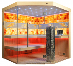 Sauna TS 4064 Steintowerofen, Salzwand, 200x200cm