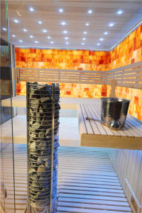Sauna TS 4064 Steintowerofen, Salzwand, 200x200cm