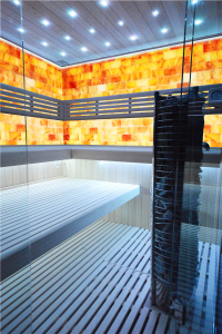 Sauna TS 4064 Steintowerofen, Salzwand, 200x200cm