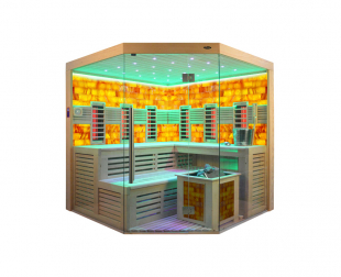 Sauna TS 4024 Bio-Kombiofen, Salzwand, 200x200cm