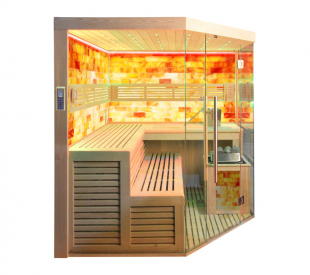 Sauna TS 4024 Bio-Kombiofen, Salzwand, 200x200cm