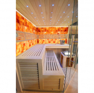 Sauna TS 4024 Bio-Kombiofen, Salzwand, 200x200cm