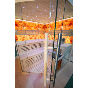Sauna TS 4024 Bio-Kombiofen, Salzwand, 200x200cm