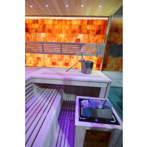 Sauna TS 4024 Bio-Kombiofen, Salzwand, 200x200cm