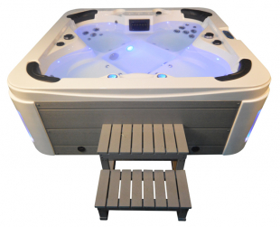 Whirlpool Outdoor Auenwhirlpool Hot Tub Spa Pool HE- 4 wei-hellgrau
