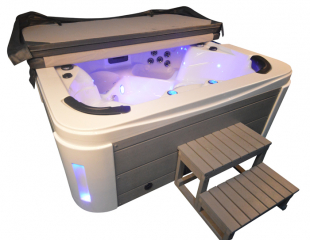 Whirlpool Outdoor Auenwhirlpool Hot Tub Spa Pool HE- 4 wei-hellgrau