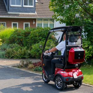 Deisla DS3-15 Dreirad mit Dach und Wetterschutz, Lithium-Akku, Rot, 15 km/h