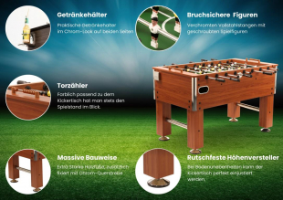 Tischkicker Profi Soccer Deluxe - Holzdekor