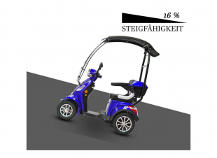 ECO ENGEL 510 Blau, 25 km/h mit Dach 20 Ah Li-Io Akku