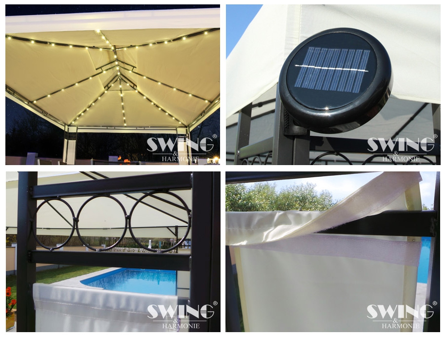 Garten Pavillon Milano 3x4m Pavillion Solar
