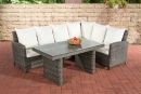 Polyrattan Gartengarnitur Minari Cremeweiss 5mm , grau-meliert