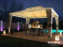 LED Rattan Pavillon Royal 3x4 m Partyzelt Polyrattan Pavilon