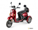 Veleco ZT63 Seniorenmobil Retro-Vespa Elektroroller 12 km/h, Rot